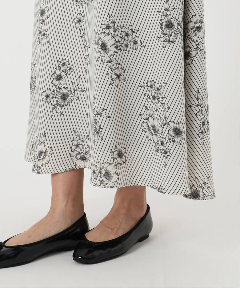 追加予約》ストライプフラワースカート（ロング・マキシ丈スカート  