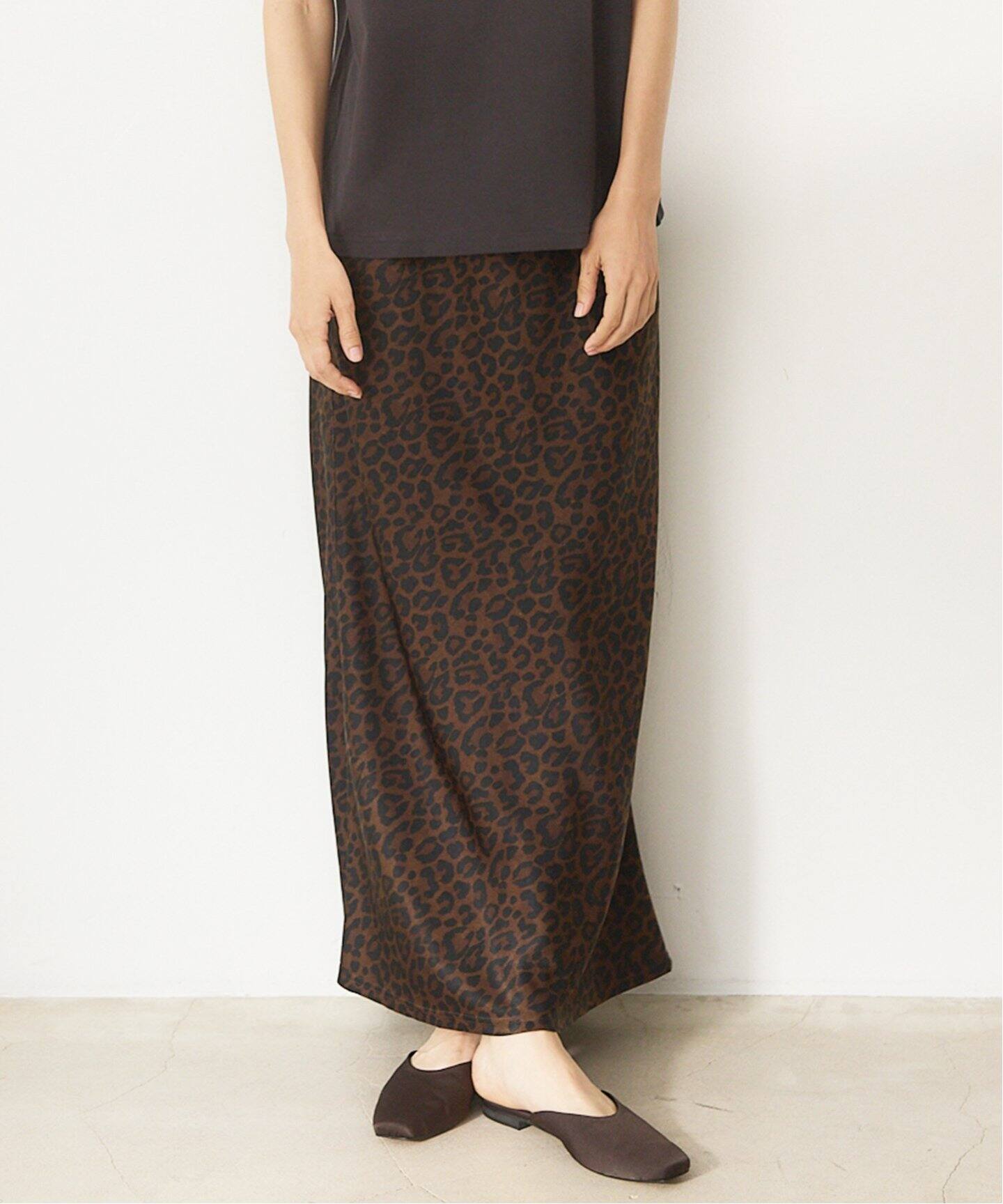 新品タグ付♡IENA BLACK レオパードスカート 36 BLACK レオパードスカート（ロング・マキシ丈スカート）｜IENA