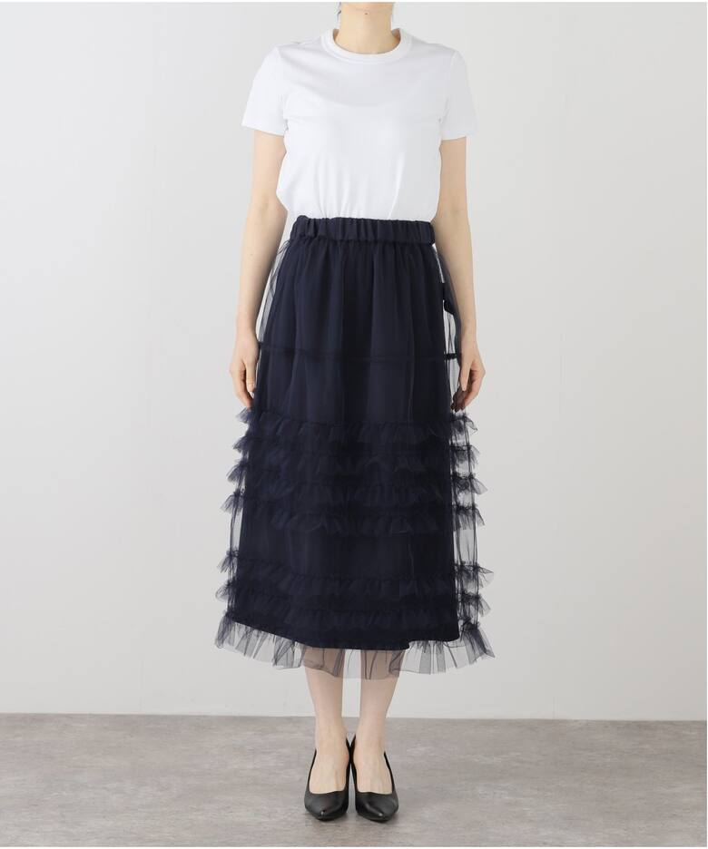 チュールフリルレイヤードスカート（ロング・マキシ丈スカート）｜IENA  