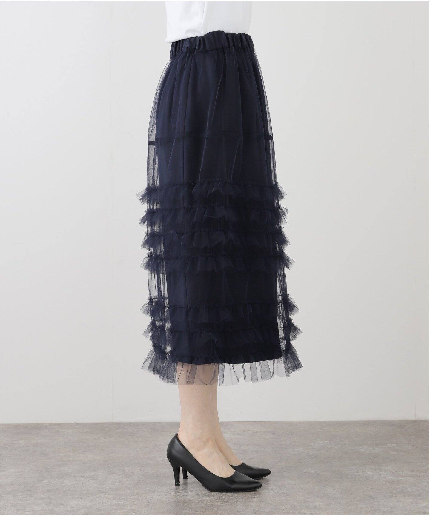 チュールフリルレイヤードスカート（ロング・マキシ丈スカート）｜IENA  