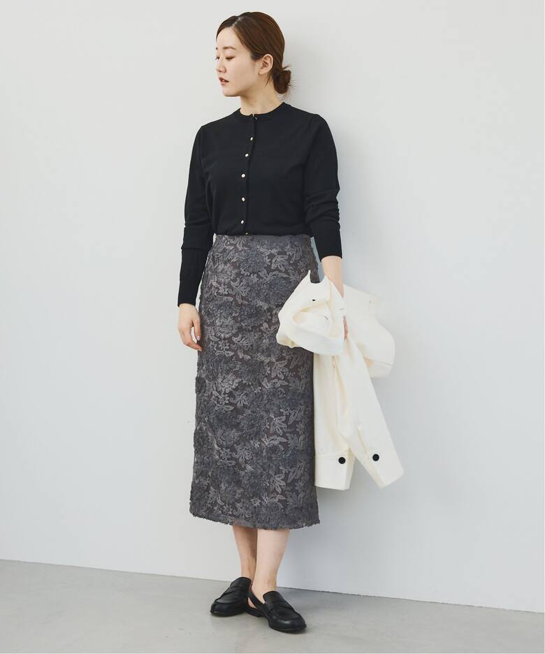 追加》シアーフラワーレーススカート（ロング・マキシ丈スカート  