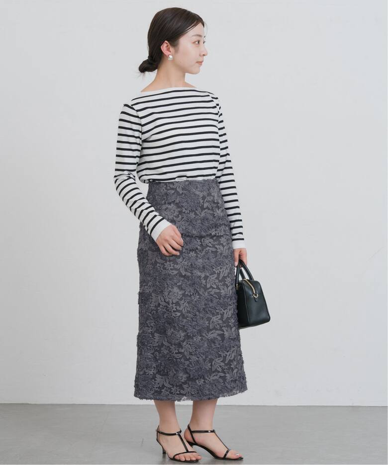 追加》シアーフラワーレーススカート（ロング・マキシ丈スカート  