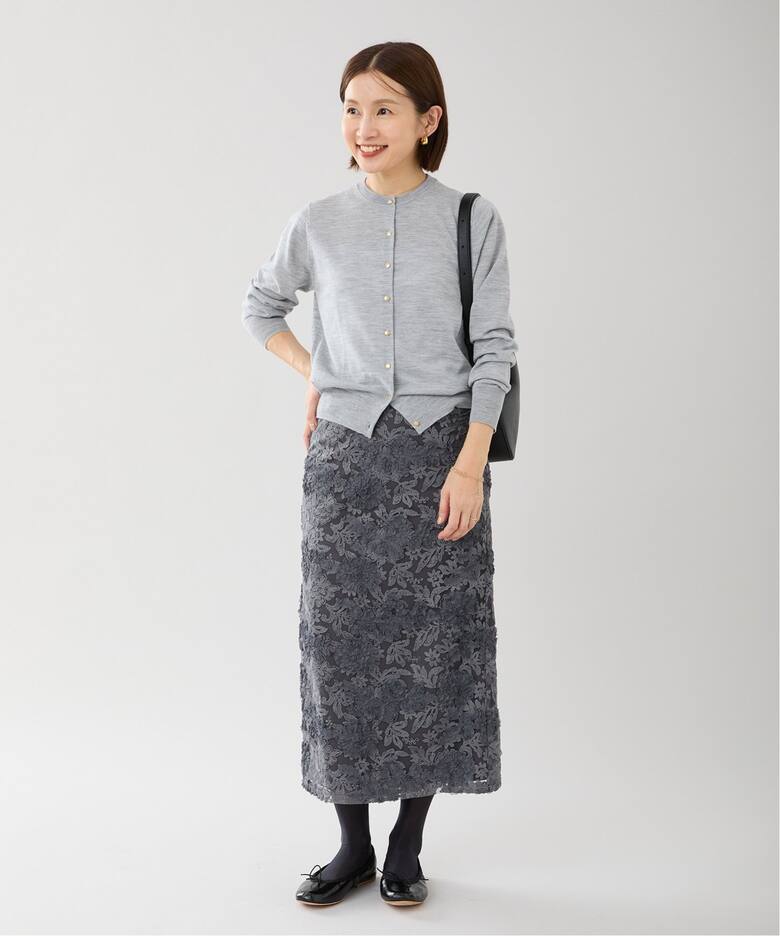 追加》シアーフラワーレーススカート（ロング・マキシ丈スカート  