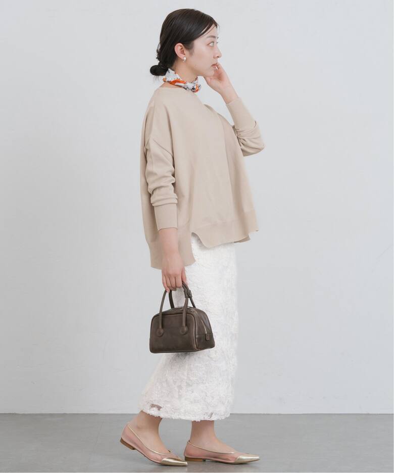 追加》シアーフラワーレーススカート（ロング・マキシ丈スカート  