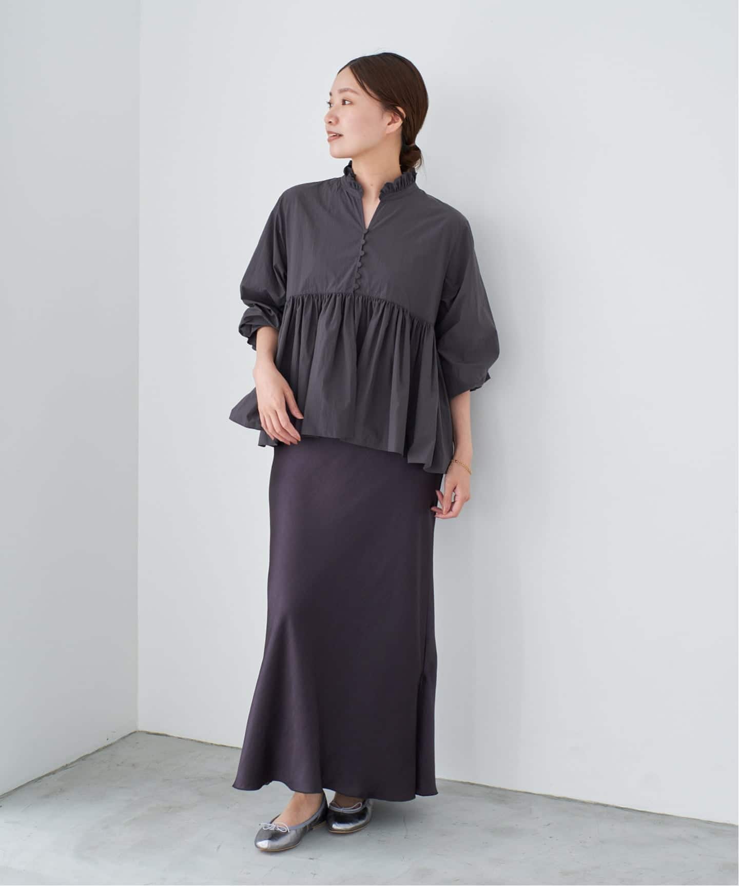 追加14》ダブルサテンスカート（ロング・マキシ丈スカート）｜IENA