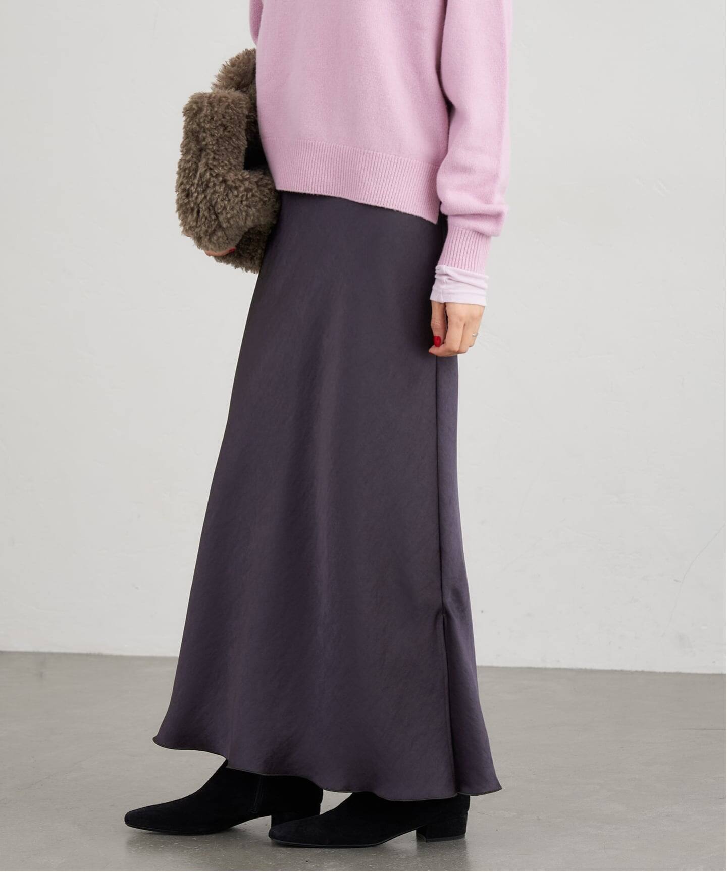 イエナ　ダブルサテンスカート　ブラック　38 IENA ダブルサテンスカート 38 ブラック