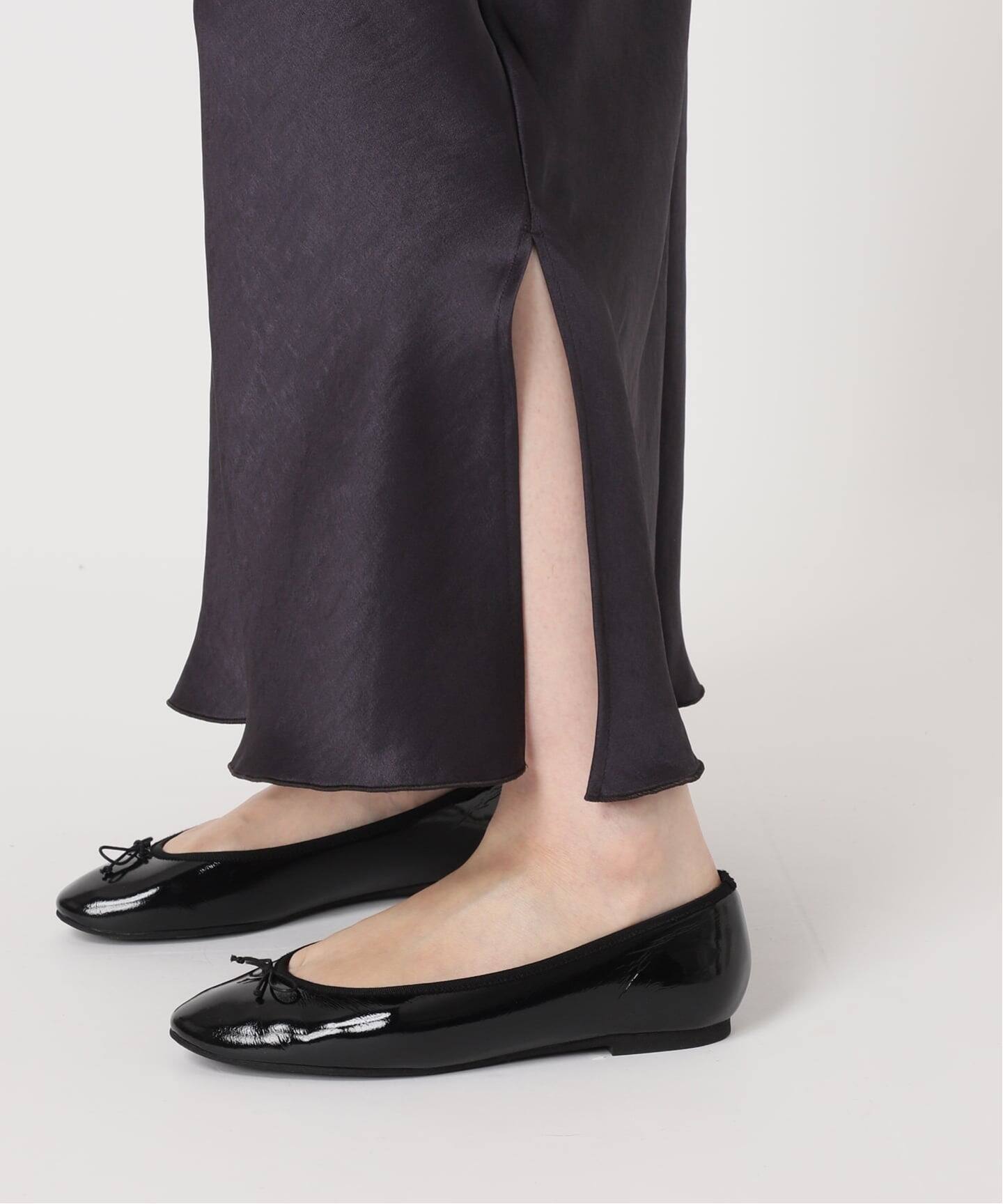 美品♡24ssイエナIENAダブルサテンスカート近年モデル マキシ丈スカート黒e 追加14》ダブルサテンスカート（ロング・マキシ丈スカート