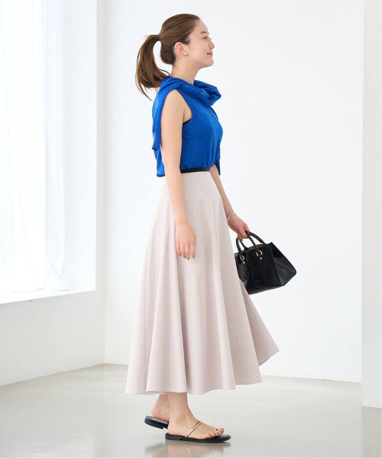 バイカラーリボンフレアスカート（ロング・マキシ丈スカート）｜IENA  