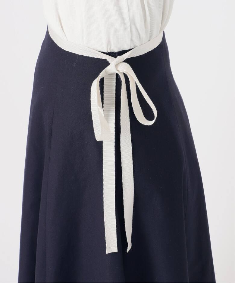 バイカラーリボンフレアスカート（ロング・マキシ丈スカート）｜IENA  