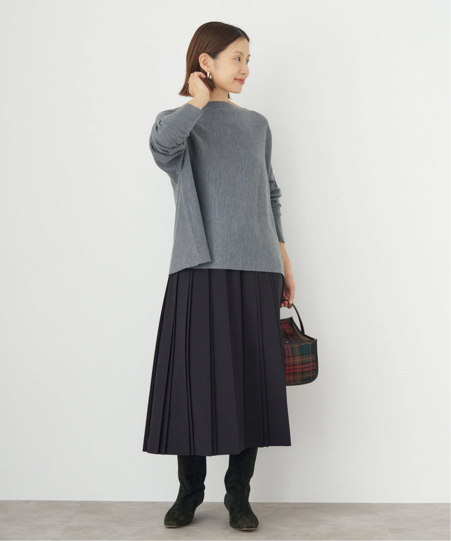 IENA ストレッチプリーツスカート ネイビー 36 イエナ IENA 《WEB限定/追加予約》ストレッチプリーツスカート