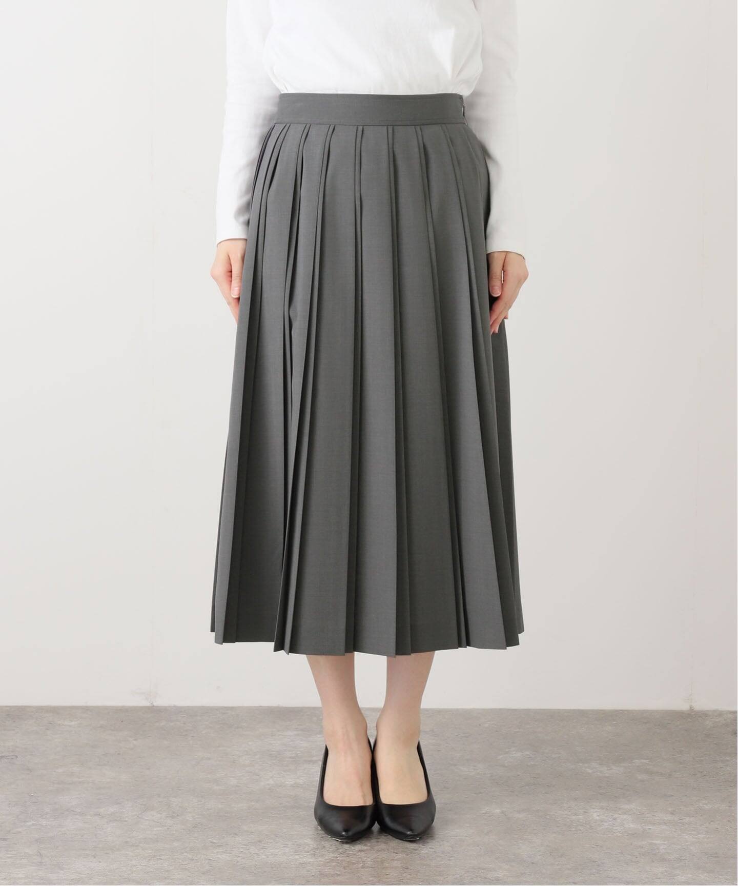 モカグレー プリーツスカート AMBIDEX Store △T/R プリーツスカート(F グレー): bulle de savon