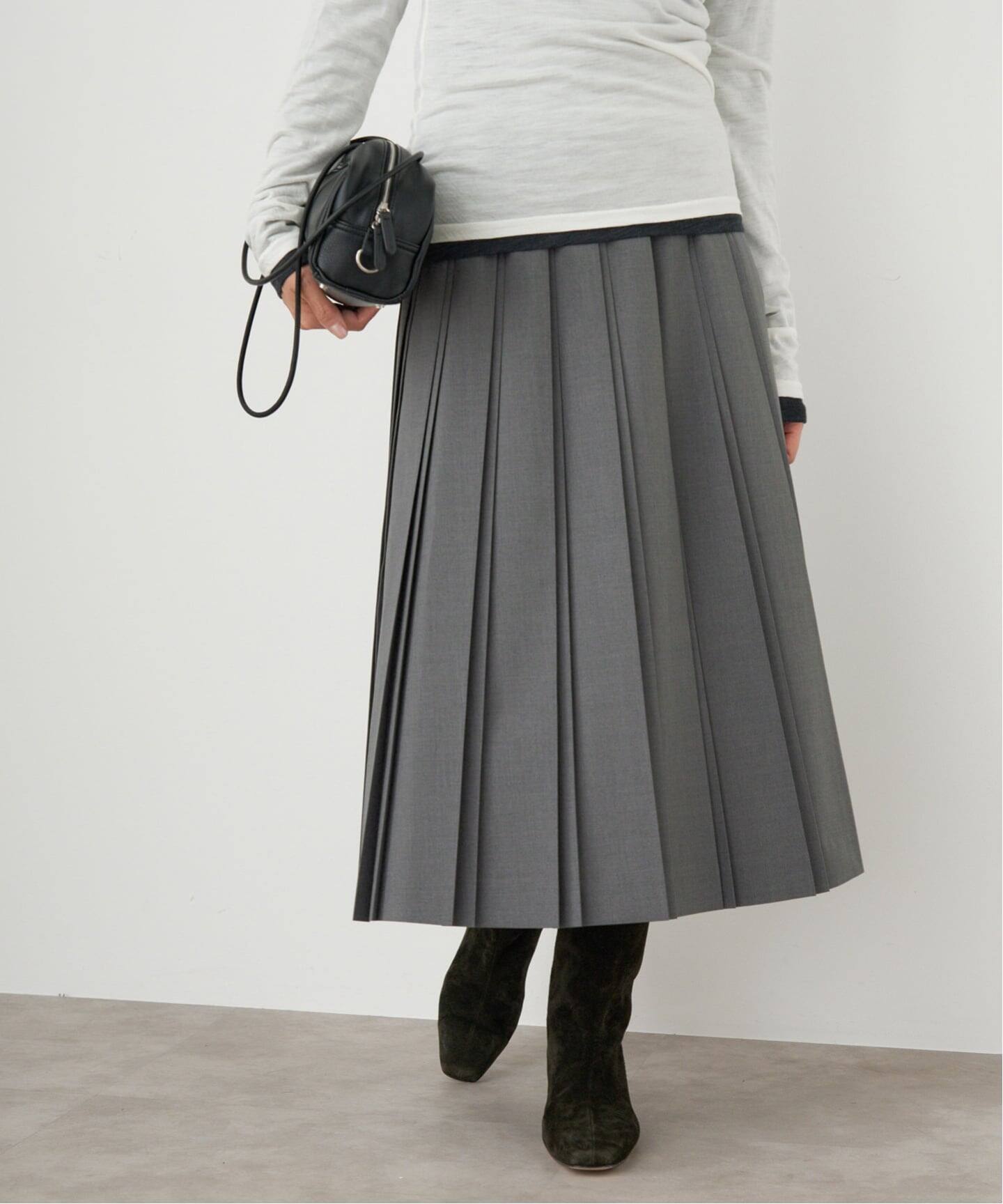 WEB限定/追加》ストレッチプリーツスカート（ひざ丈スカート）｜IENA