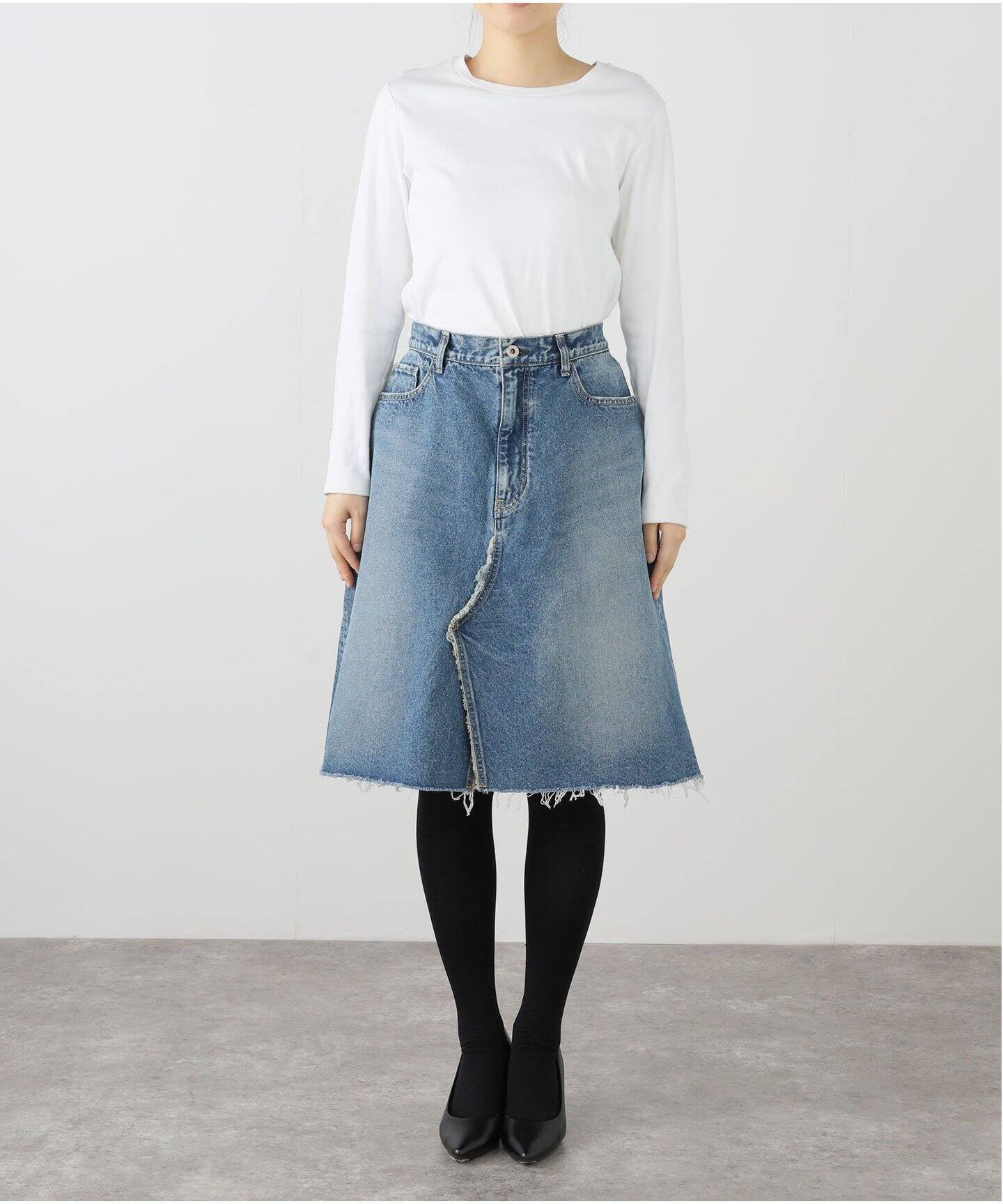 MADISONBLUE/マディソンブルーE 5POCKT REMAKE A-LINE SK DENIM  