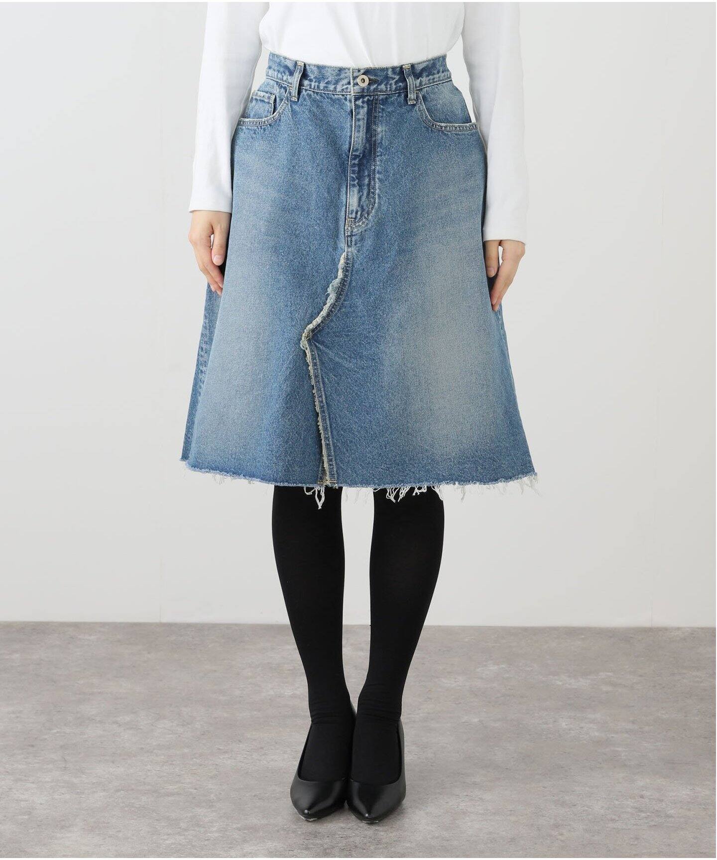 MADISONBLUE/マディソンブルーE 5POCKT REMAKE A-LINE SK DENIM  