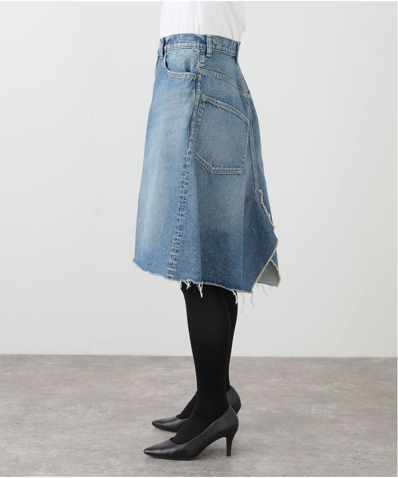 MADISONBLUE/マディソンブルーE 5POCKT REMAKE A-LINE SK DENIM 