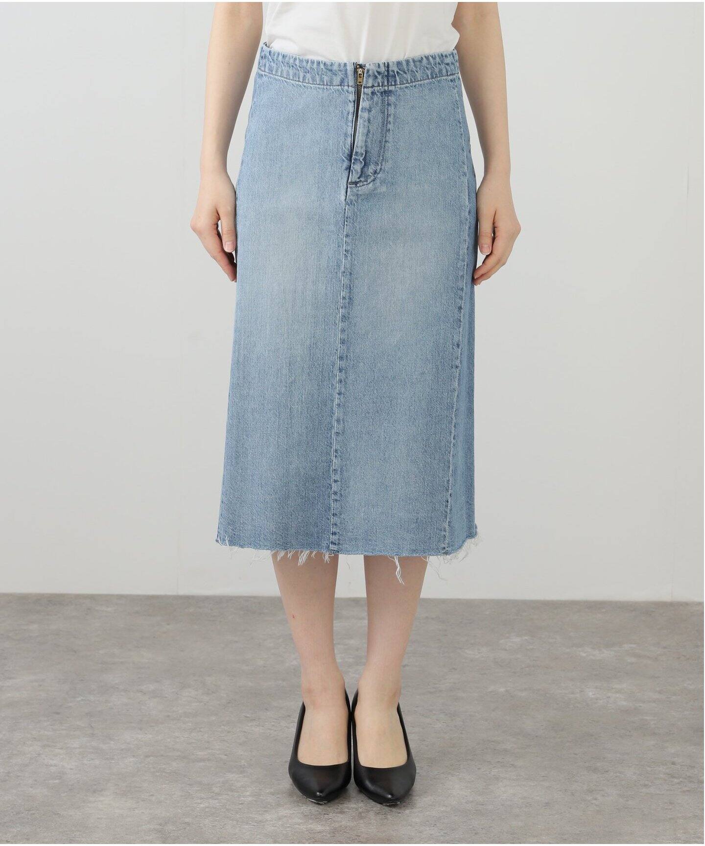 MADISONBLUE/マディソンブルー HEM CUT MID-LENGTH SK デニムスカート  