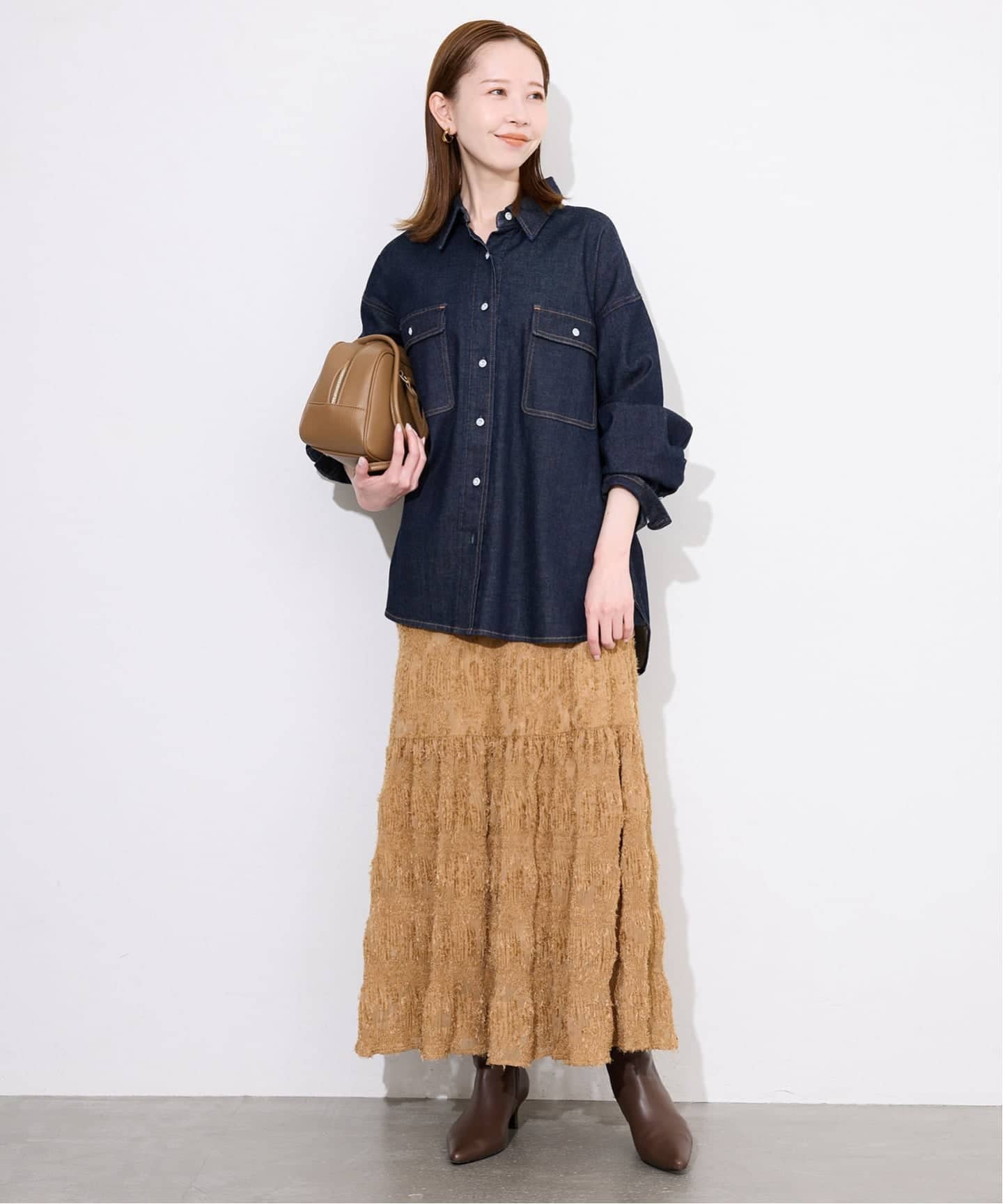 マジョリカジャガードフレアスカート（ロング・マキシ丈スカート