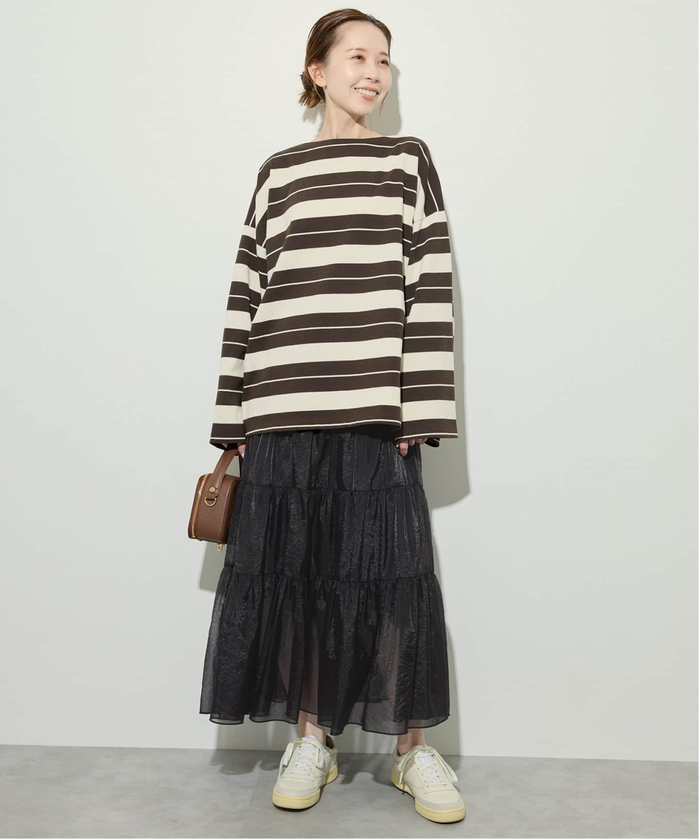 SLOBEIENA25aw シアーオーガンジーティアードスカート シアーオーガンジーティアードスカート（その他スカート