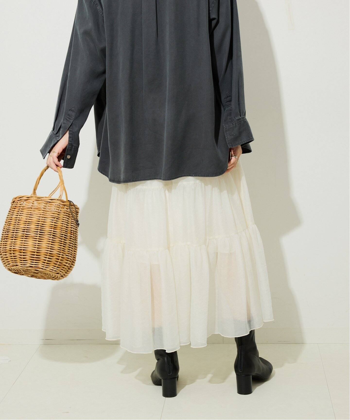 シアーオーガンジーティアードスカート（その他スカート