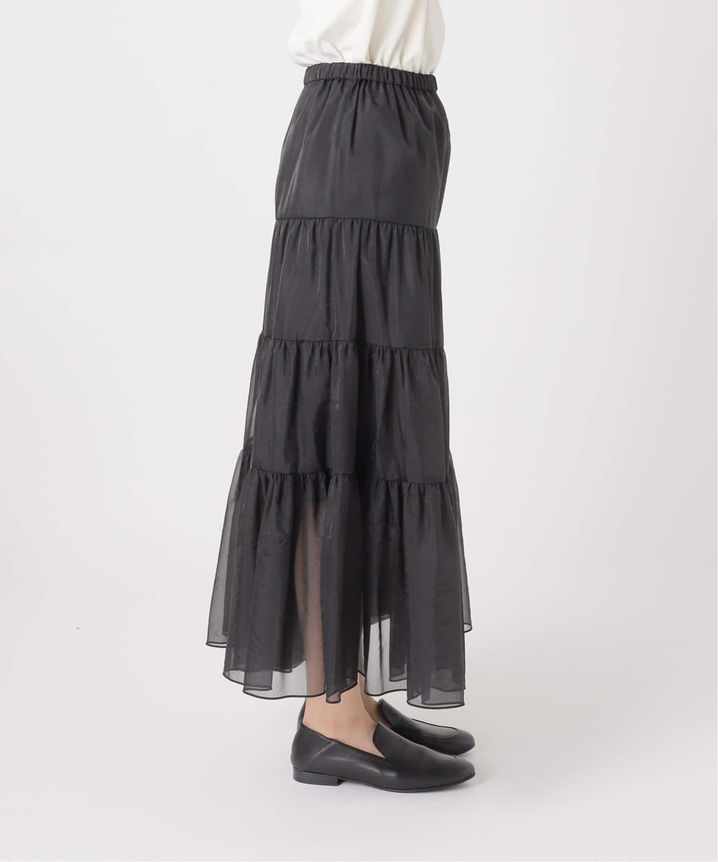 SLOBEIENA25aw シアーオーガンジーティアードスカート シアーオーガンジーティアードスカート（その他スカート