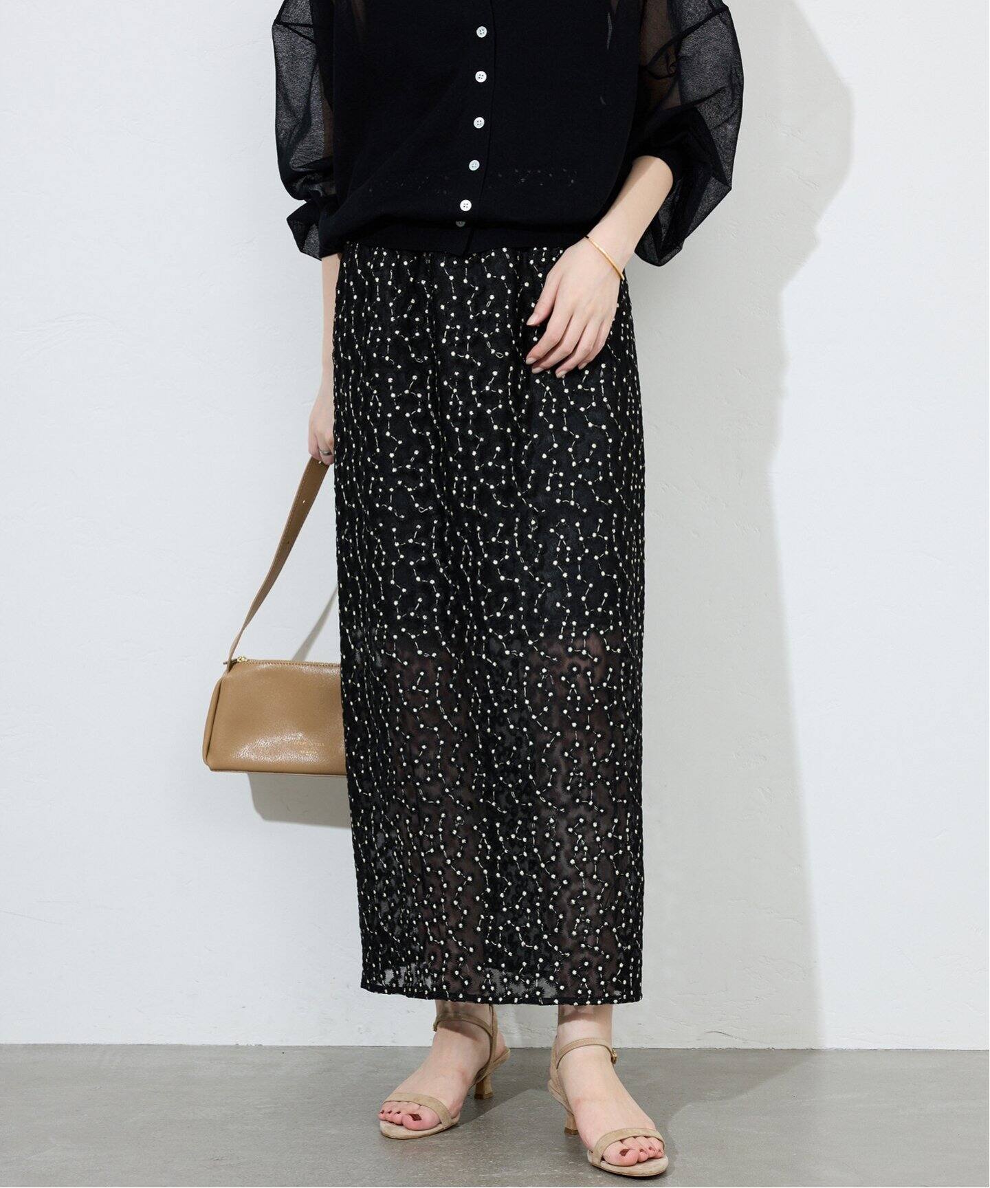 SLOBEIENA flower print スカート38 SLOBE IÉNA フラワーパネルスカート 38 ロング丈 - メルカリ