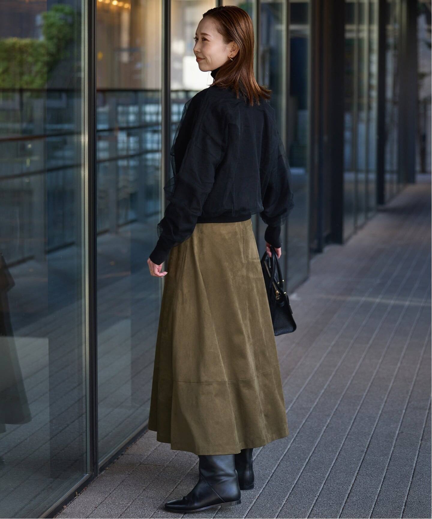 スローブ イエナ（SLOBE IENA）/フェイクスエードフレアスカート フェイクスエードフレアスカート（ロング・マキシ丈スカート）｜SLOBE