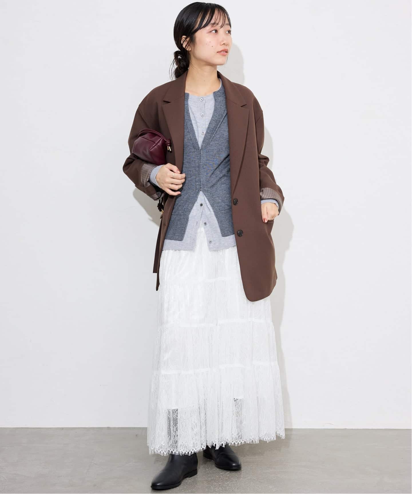 スローブイエナ　新品　刺繍レースパッチワークティアードスカート スローブイエナ 新品 刺繍レースパッチワークティアードスカート