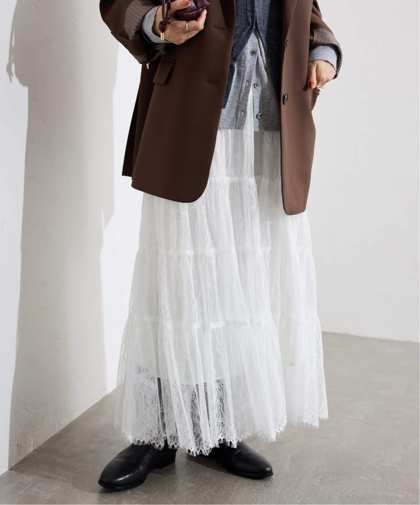 予約》レースティアードスカート（その他スカート）｜SLOBE IENA