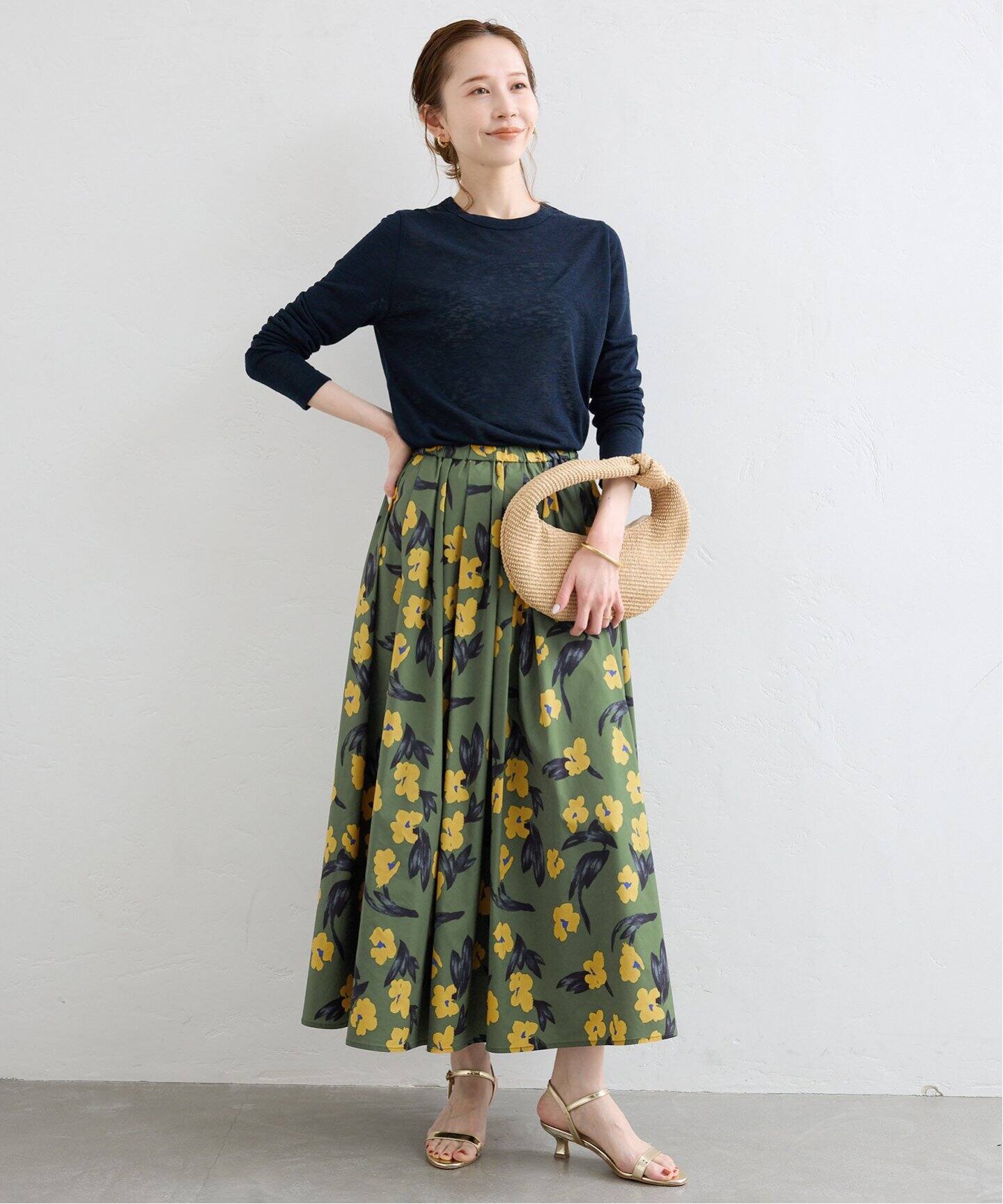 フラワープリントタフタスカート（その他スカート）｜SLOBE IENA  