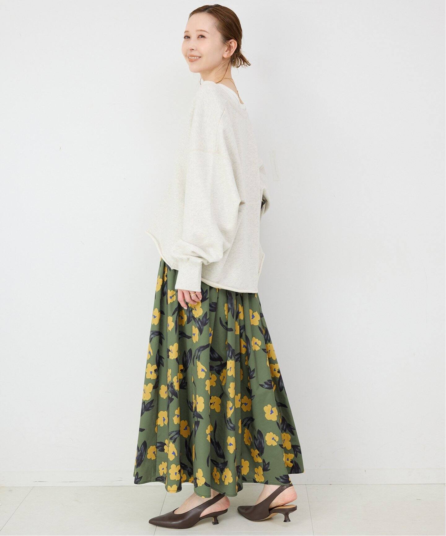 フラワープリントタフタスカート（その他スカート）｜SLOBE IENA  