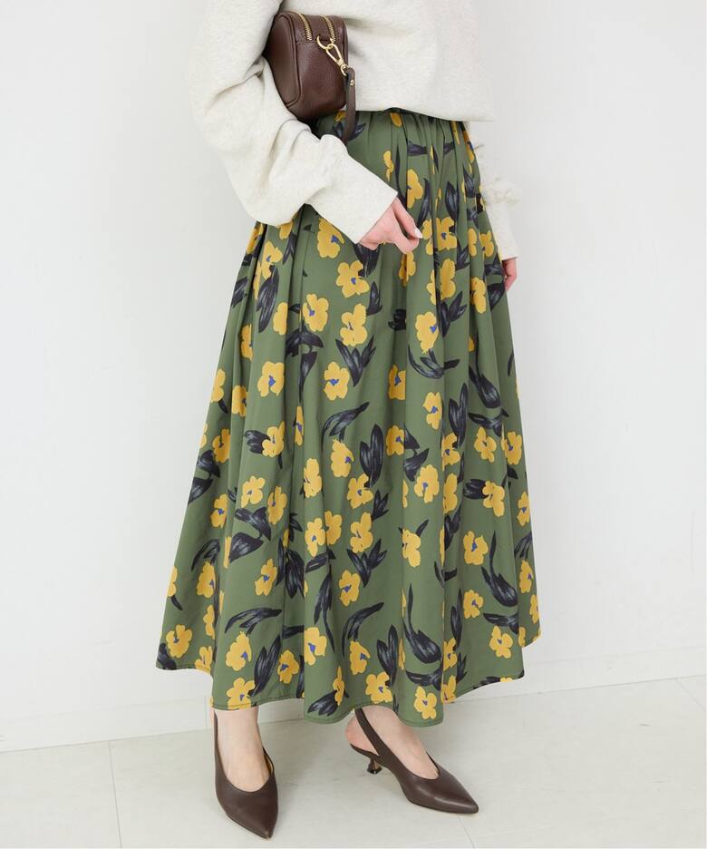フラワープリントタフタスカート  詳細画像10