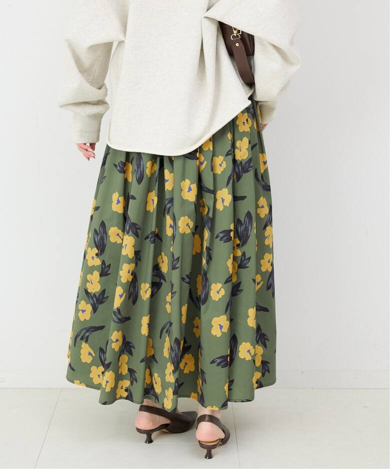 フラワープリントタフタスカート  詳細画像12