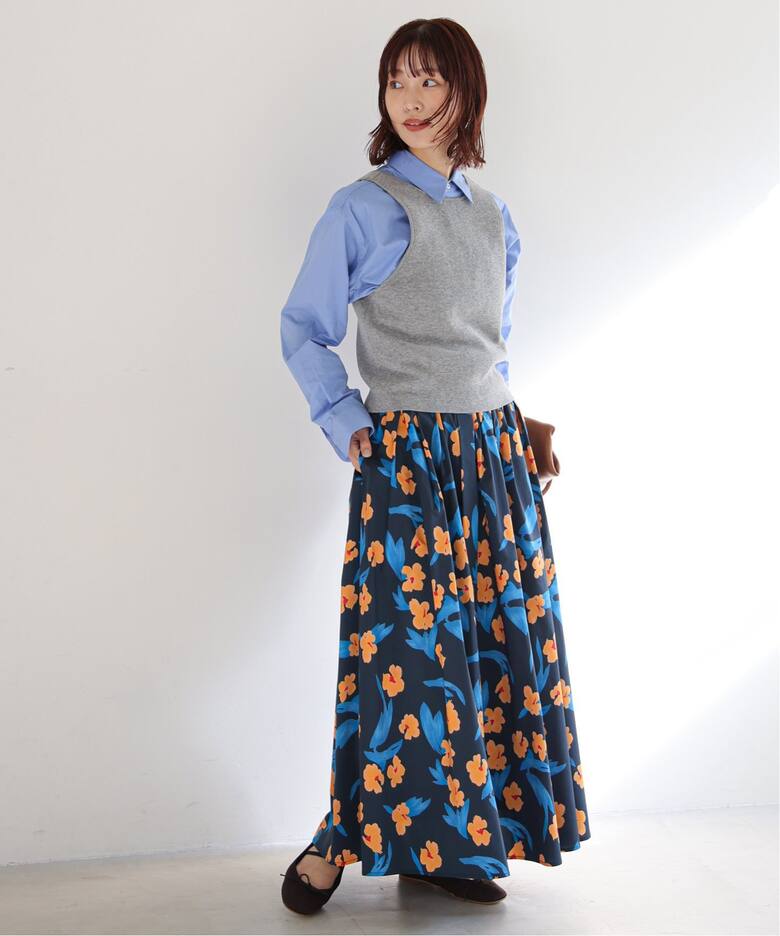フラワープリントタフタスカート  詳細画像13