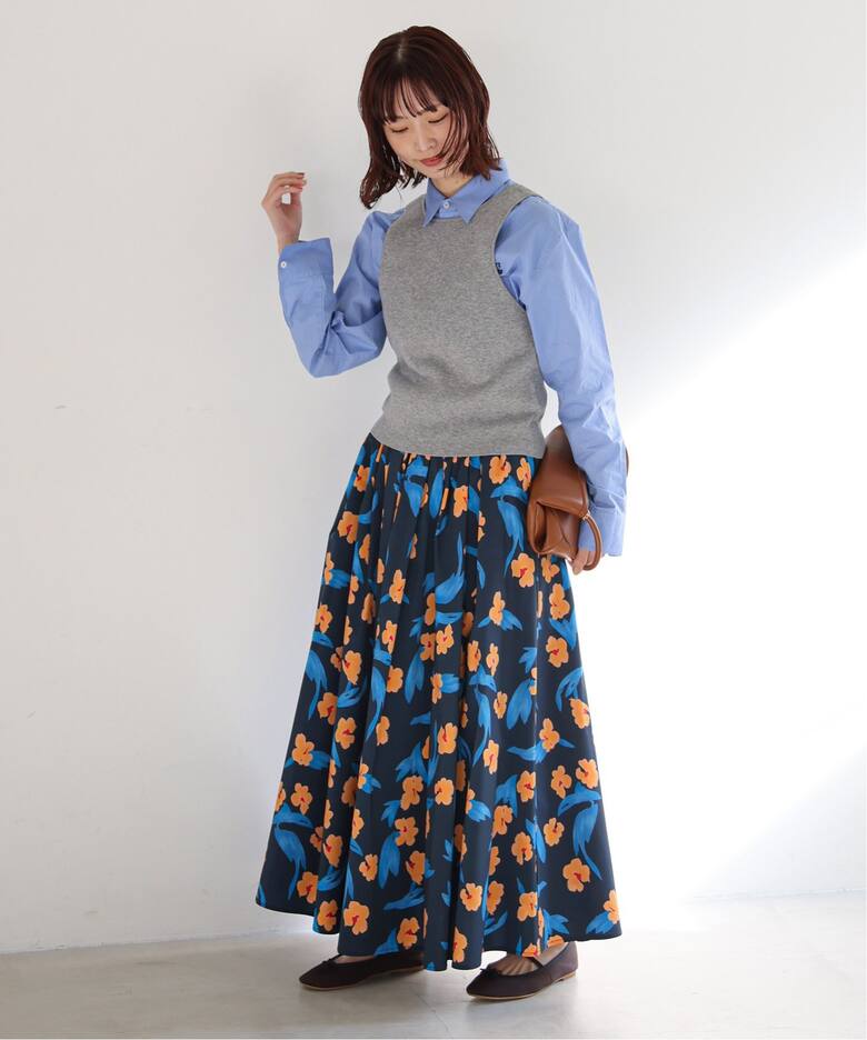 フラワープリントタフタスカート  詳細画像14