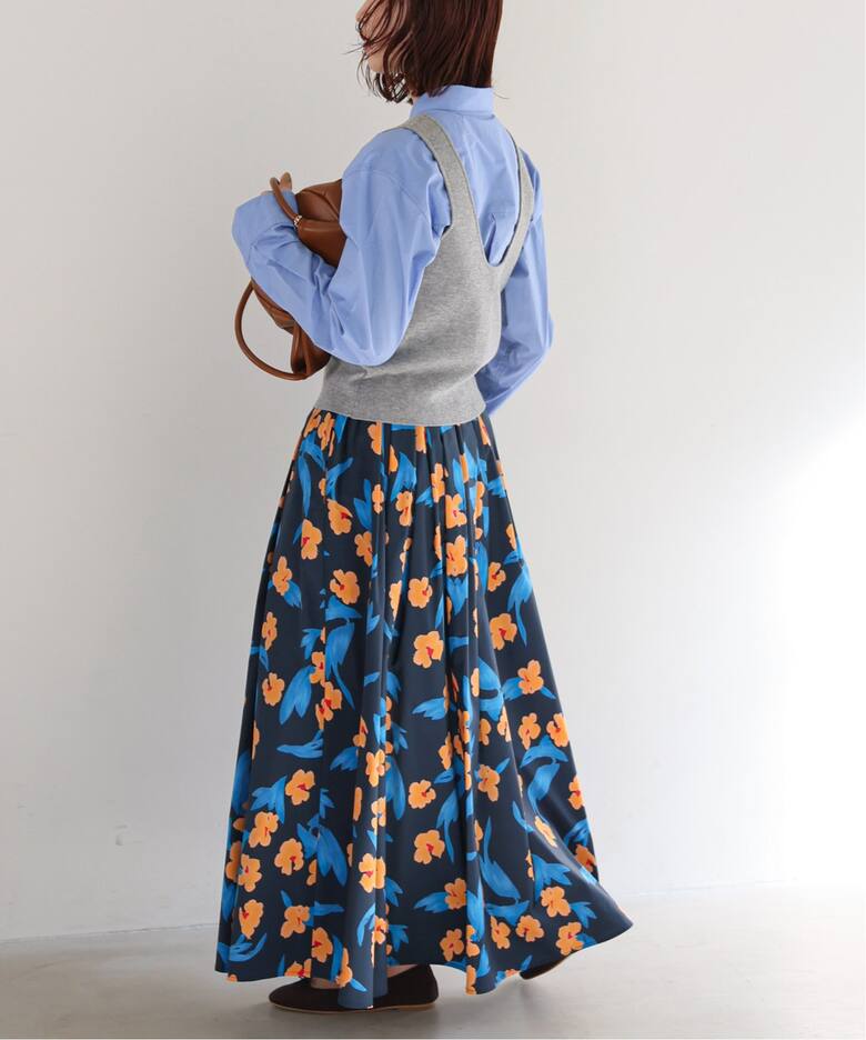 フラワープリントタフタスカート  詳細画像16