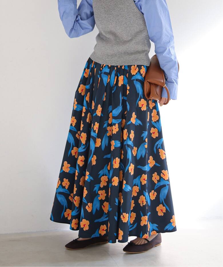 フラワープリントタフタスカート  詳細画像17