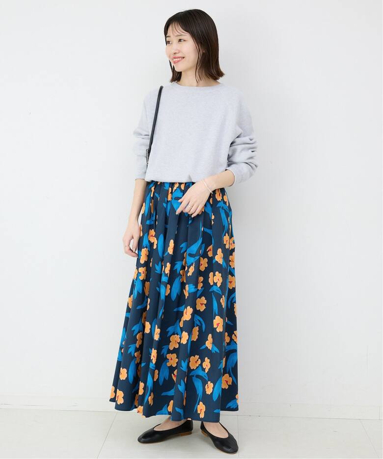 フラワープリントタフタスカート  詳細画像18