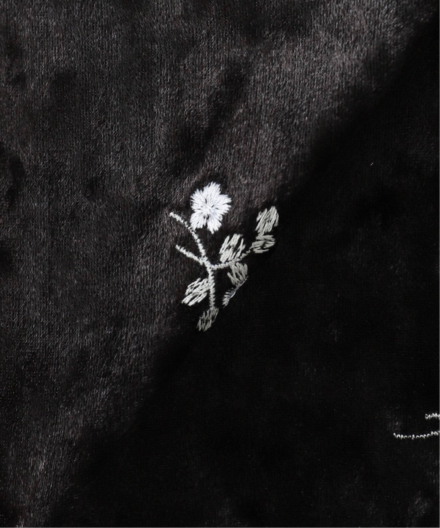 フラワーエンブロイダリーベロアスカート（ロング・マキシ丈スカート