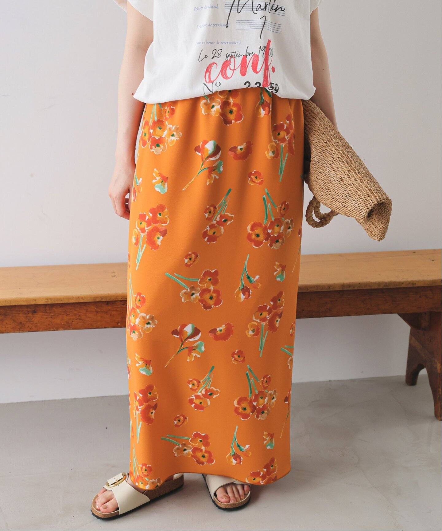 ポピーフラワープリントイージースカート（その他スカート）｜SLOBE 