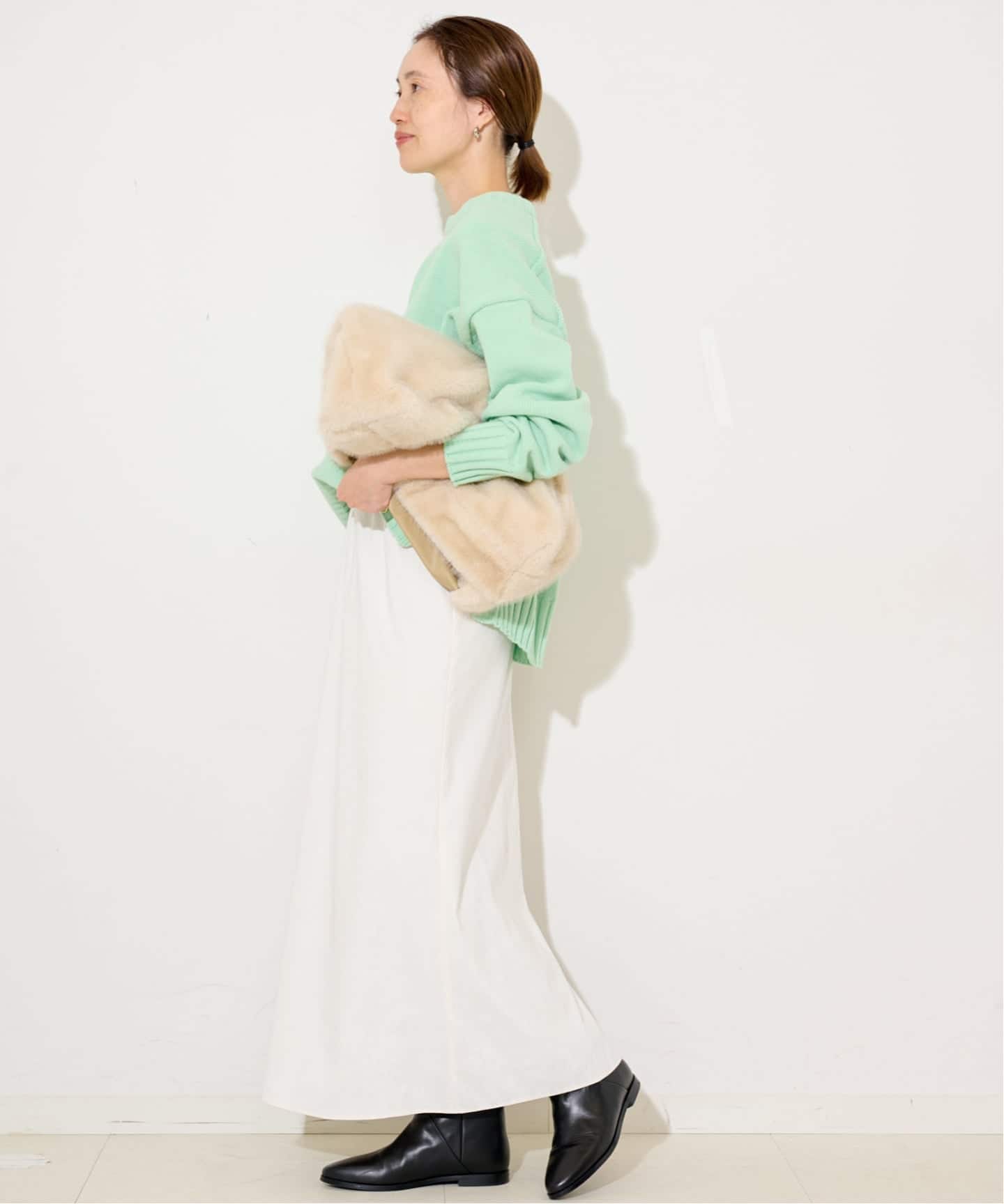 スエードライクセミフレアスカート（ロング・マキシ丈スカート