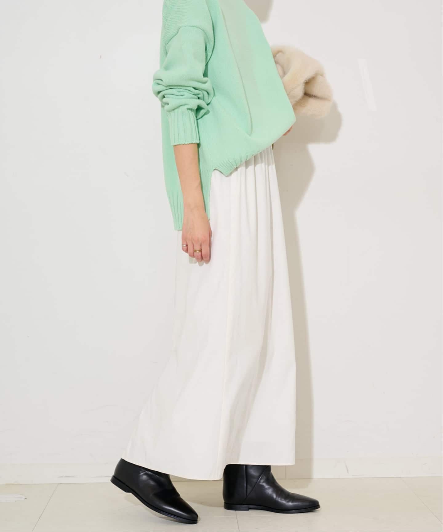 スエードライクセミフレアスカート（ロング・マキシ丈スカート