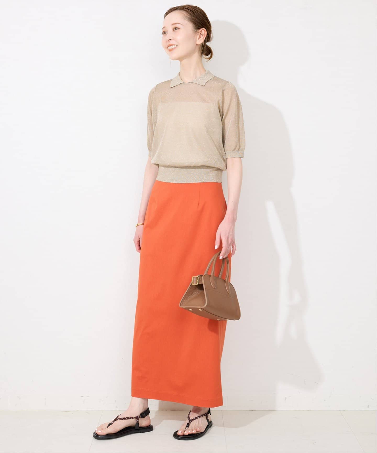 25SS SLOBE IENA 《接触冷感トリコットタイトスカートネイビー36 セール】《接触冷感》トリコットタイトスカート（スカート