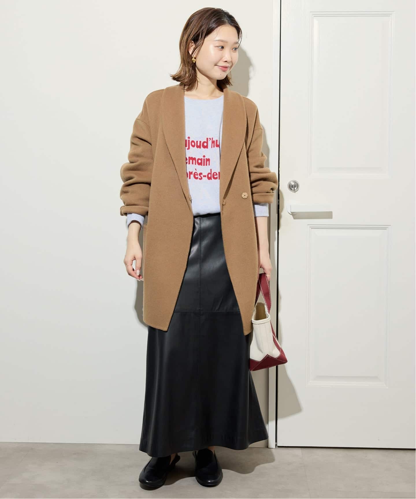 フェイクレザーフレアスカート（その他スカート）｜SLOBE IENA