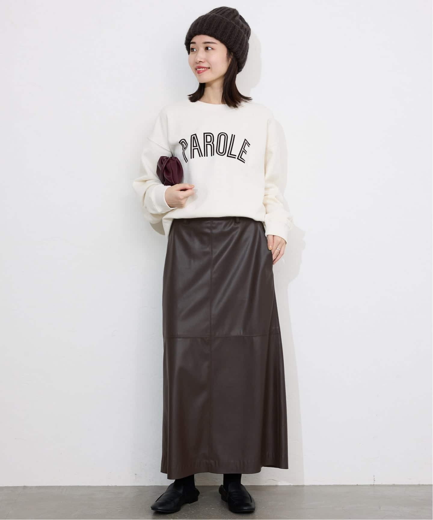 フェイクレザーフレアスカート（その他スカート）｜SLOBE IENA