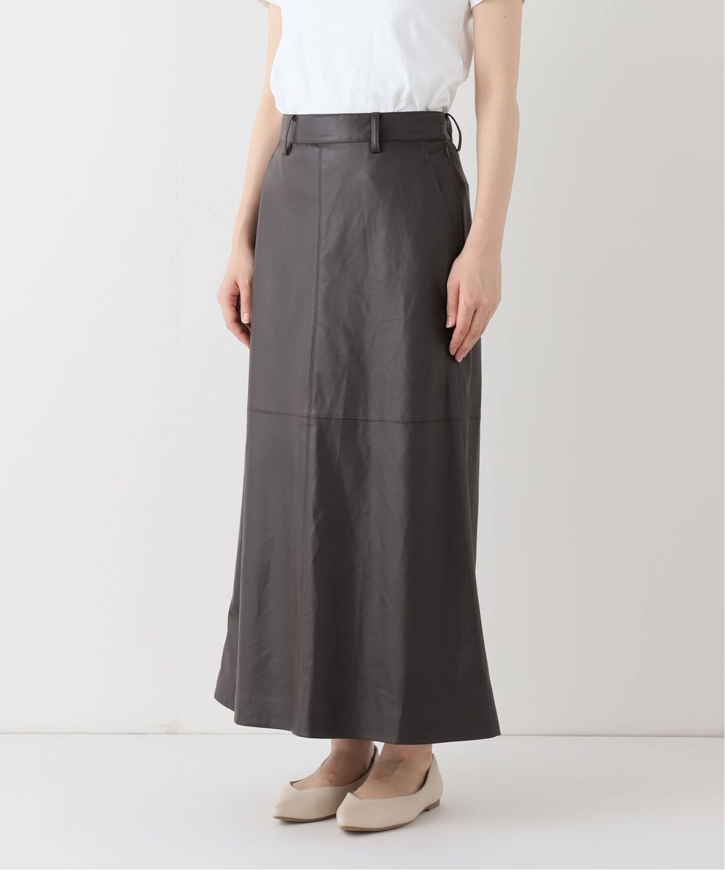 スローブイエナ フェイクレザーフレアスカート セール】フェイクレザーフレアスカート（スカート）｜SLOBE IENA