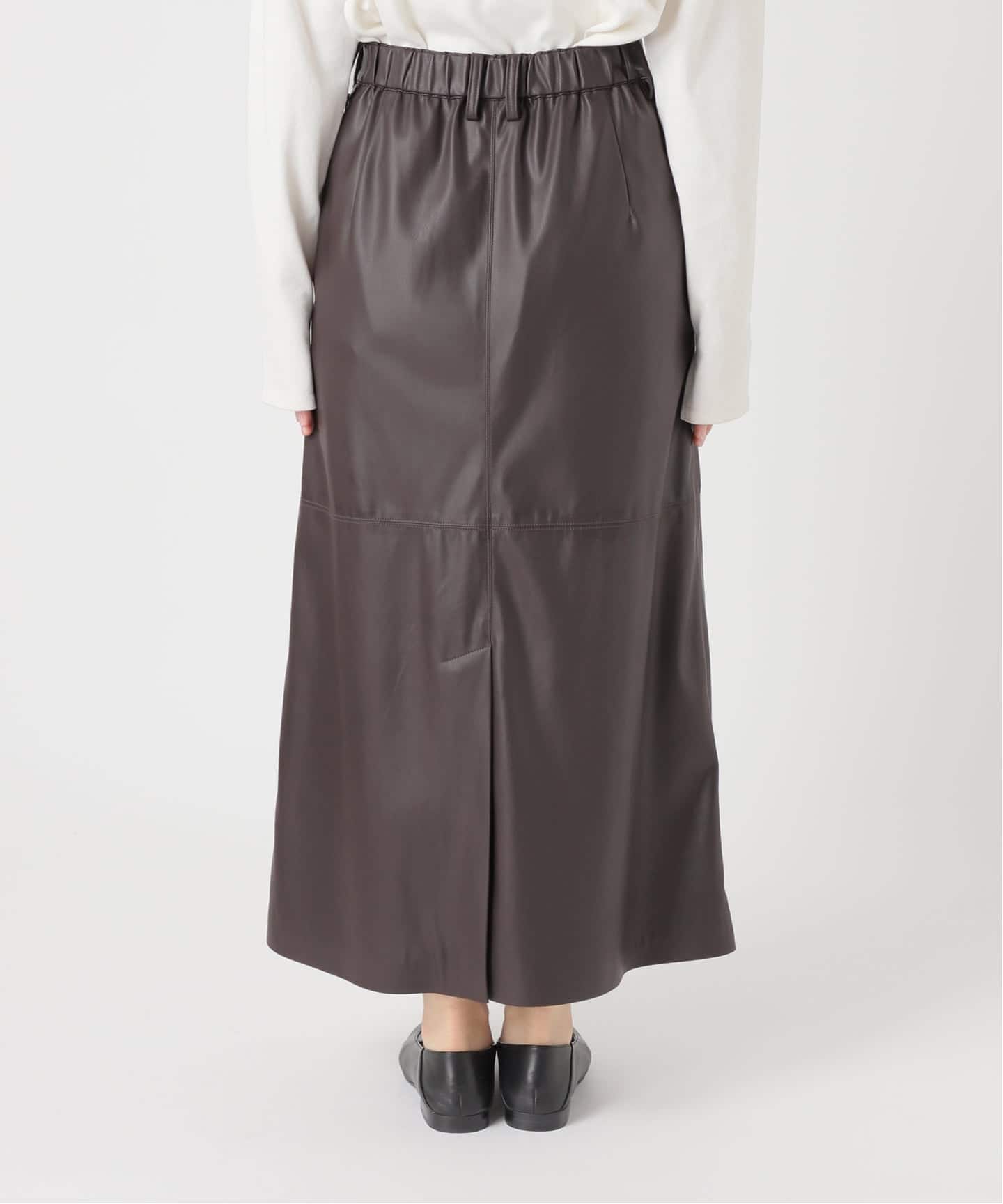 スローブイエナ フェイクレザーフレアスカート セール】《追加》フェイクレザーフレアスカート（スカート）｜SLOBE