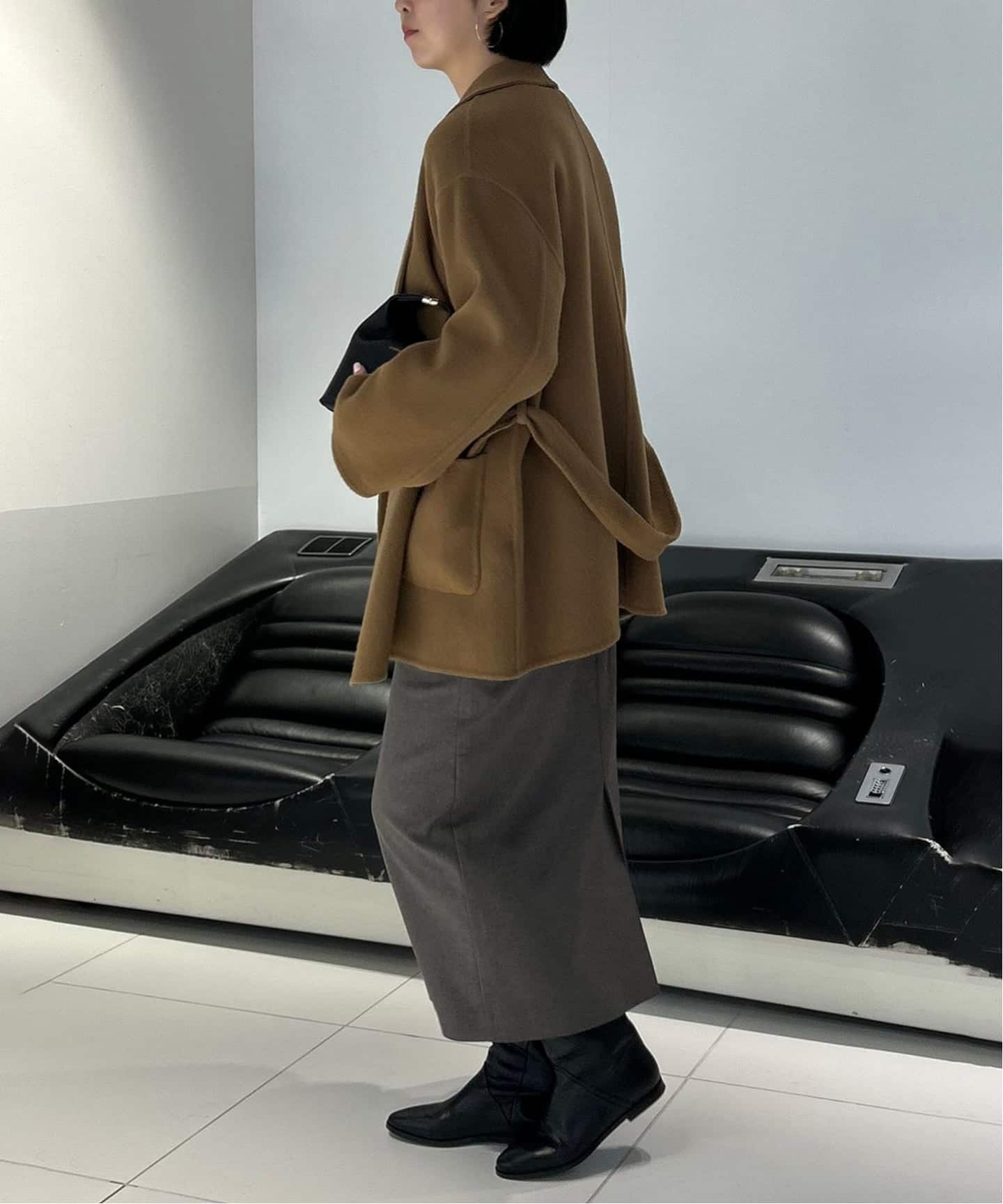 SLOBE IENA テレコイージースカート　新品未使用品　グレー イエナ 追加》リラックスジャージーイージースカート（スカート