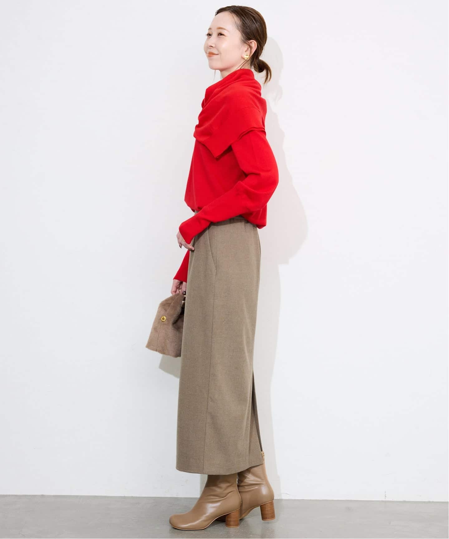 吸湿発熱/3サイズ展開》ウールミックスイージースカート（その他