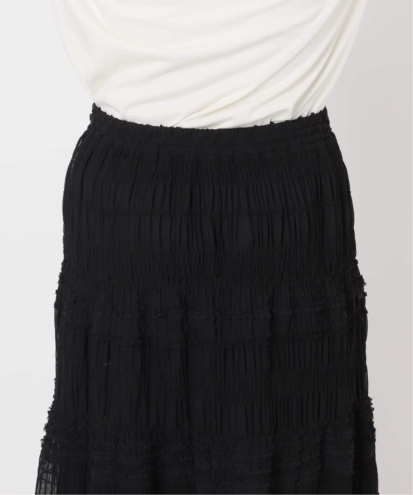 SLOBE IENA MAJOLICAティアプリーツスカート　black WEB限定/追加予約》MAJOLICAティアプリーツスカート（その他スカート