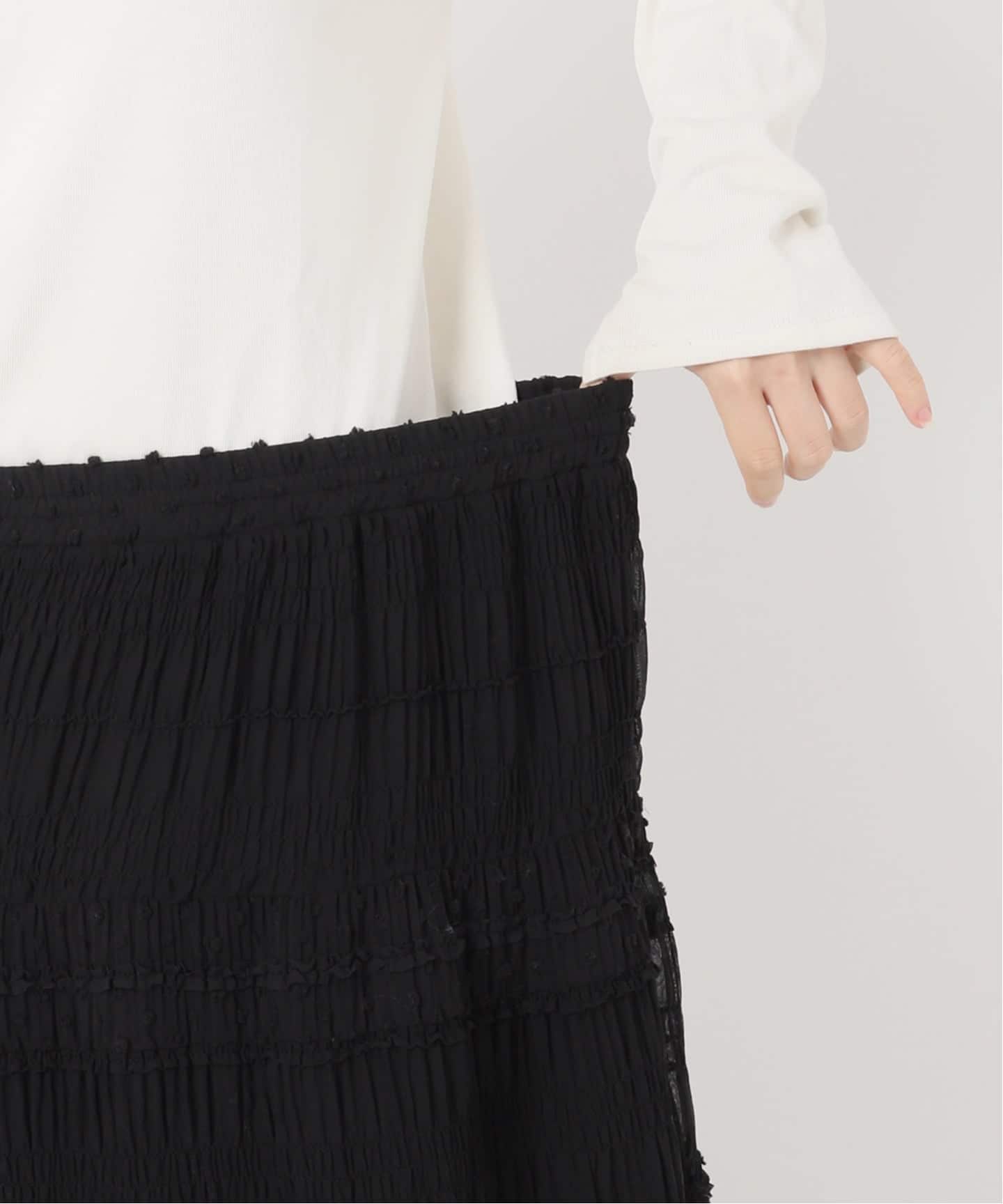 SLOBE IENA MAJOLICAティアプリーツスカート　black WEB限定/追加予約》MAJOLICAティアプリーツスカート（その他